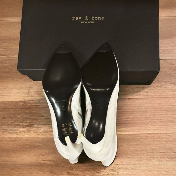 Rag & Bone Beha Leather Stiletto Ankle Boot in White - Picture 13 of 17